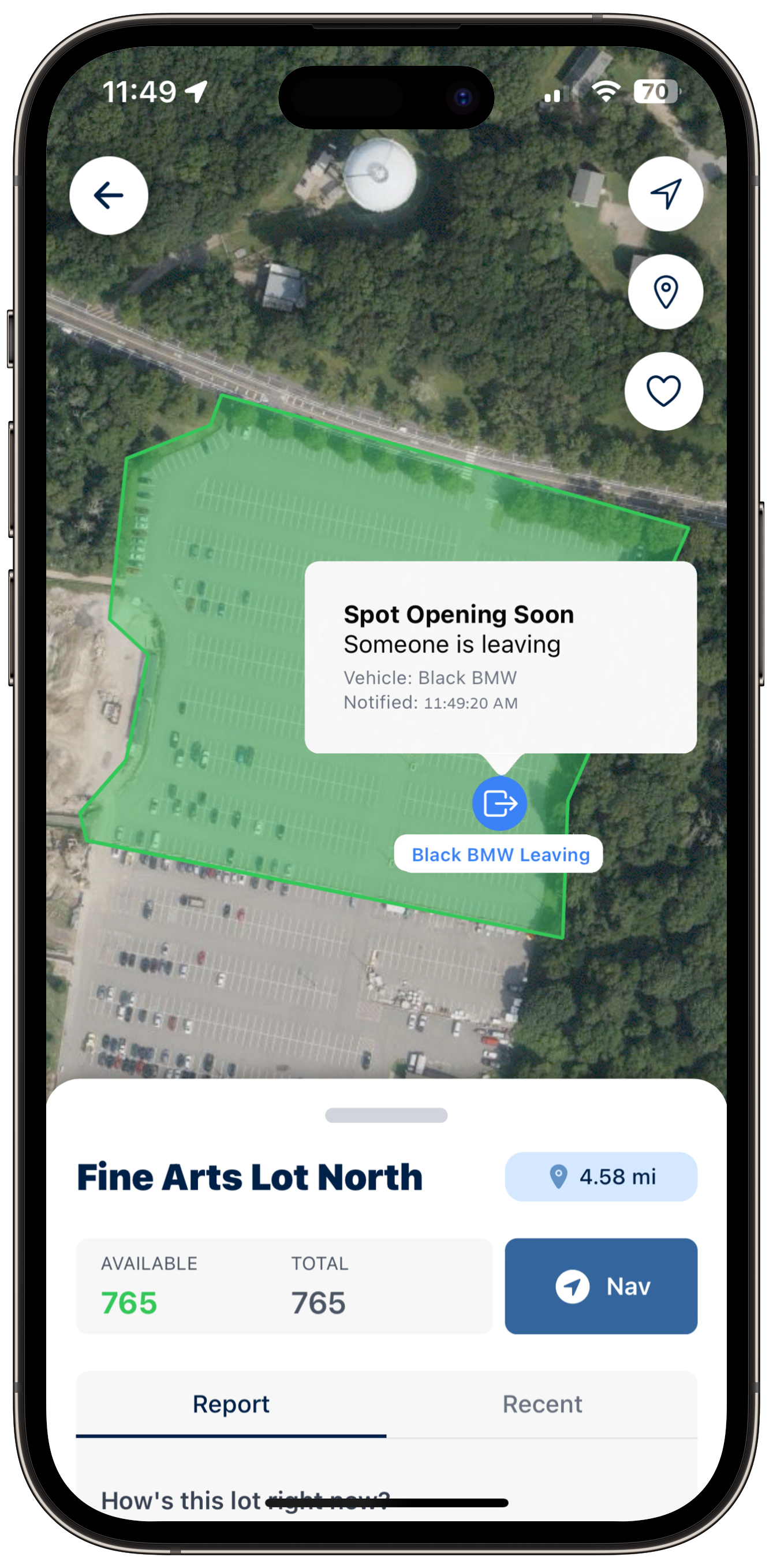 Free Your Spot screen